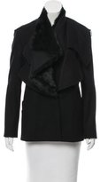Thumbnail for your product : Givenchy Rabbit Fur-Trimmed Wool Coat