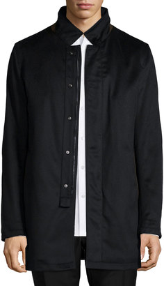 Neiman Marcus New Solferino Cashmere Car Coat, Black