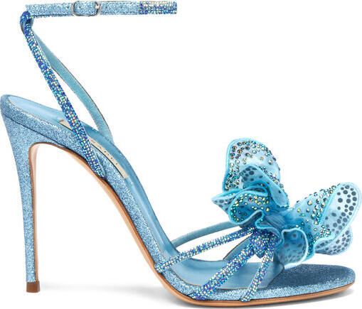 サンダル・ミュール Casadei Glitter-Finish High Heel Sandals Casadei Julia Orchidea, Sandals, Sky, Glitter fabric - ShopStyle