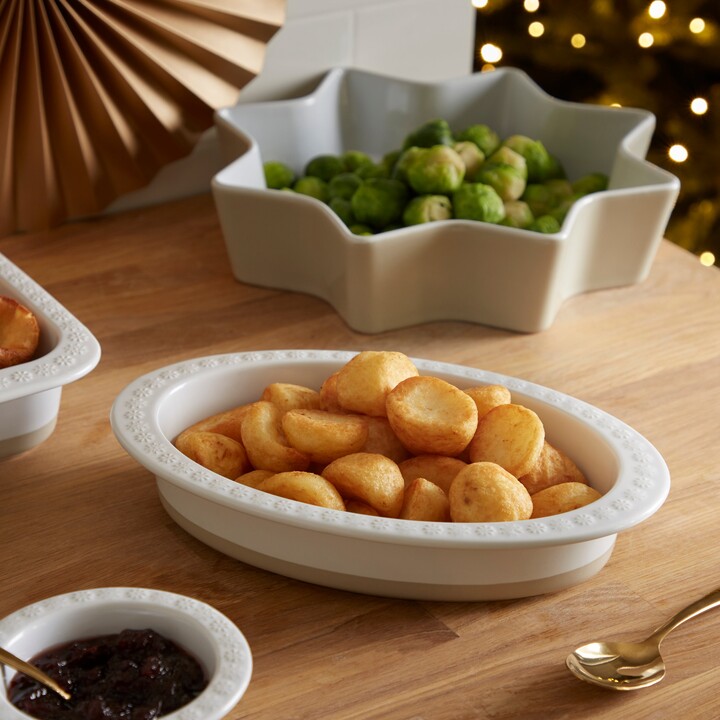 Dunelm Boho Snow Oval Roaster Cream ShopStyle Casserole, Dutch Oven