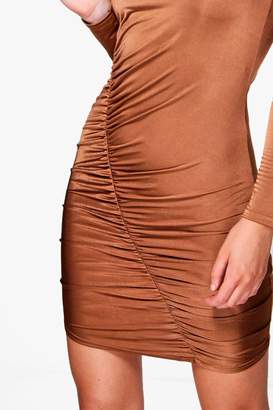 boohoo Petite Charlotte Ruched Detail Bodycon Dress