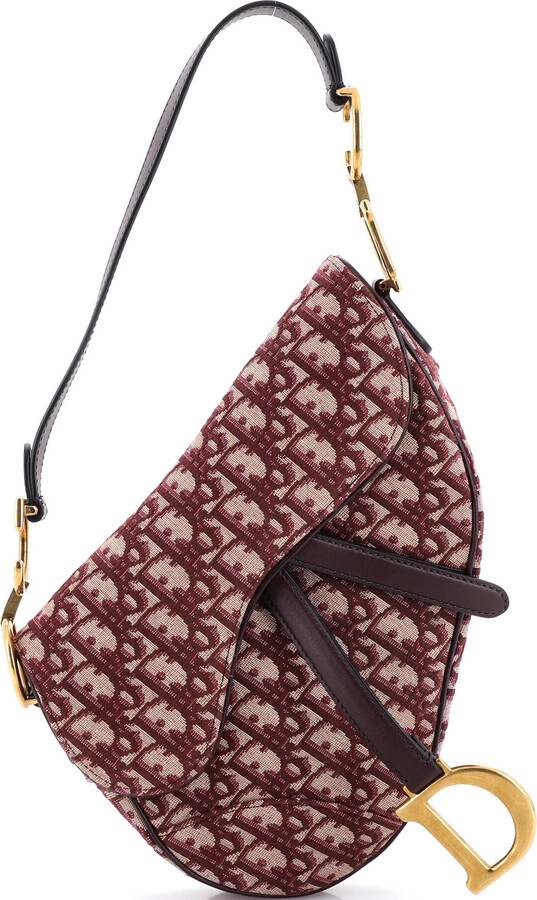 Christian Dior Saddle Handbag Oblique Canvas Medium
