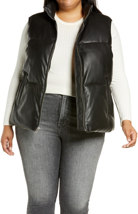 Levi's Faux Leather Puffer Vest - ShopStyle Plus Size Jackets
