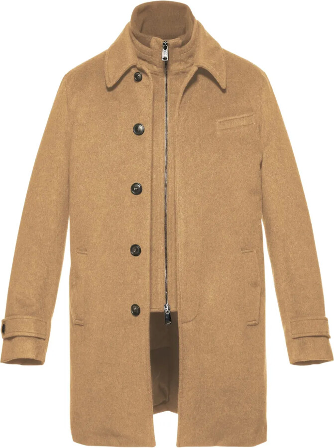Norwegian Wool Euro button-fastening coat