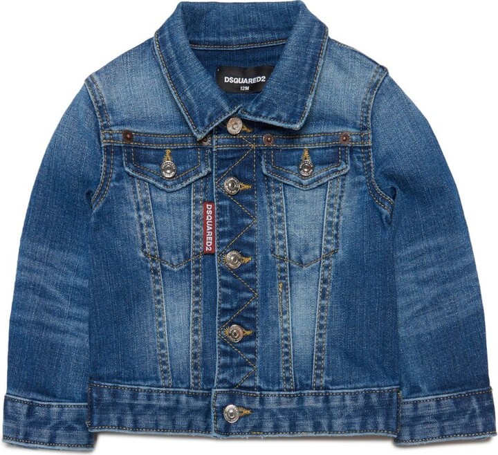 Dsquared2 Kids Buttoned Straight Hem Denim Jacket