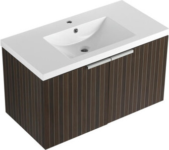 Ebern Designs 36 Inch Bathroom Cabinet With Resin SinkSoft Close DoorsFloat Mounting Design