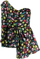 Thumbnail for your product : Amen One Shoulder Floral Print Blouse