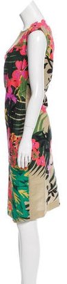 Alberta Ferretti Tropical Print Sheath Dress