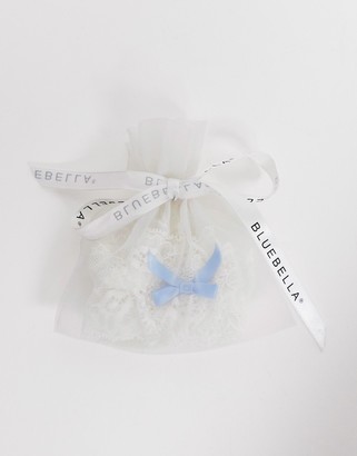Bluebella bridal garter in a bag in white / blue