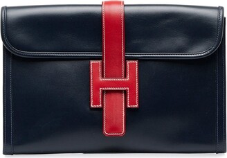 Hermès Pre-owned Women's Leather Clutch Bag - Blue - One Size