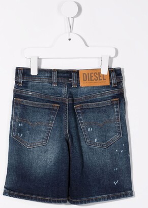 Diesel Kids Distressed-Finish Jean Shorts