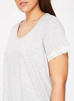Thumbnail for your product : Evans Grey Lace Trim Cropped Pyjama Set