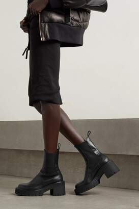 Versace Rubber-trimmed Leather Platform Chelsea Boots - Black - ShopStyle