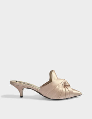 N°21 N21 Satin Mule Shoes with Cross Front in Nude Synthetic Fabric