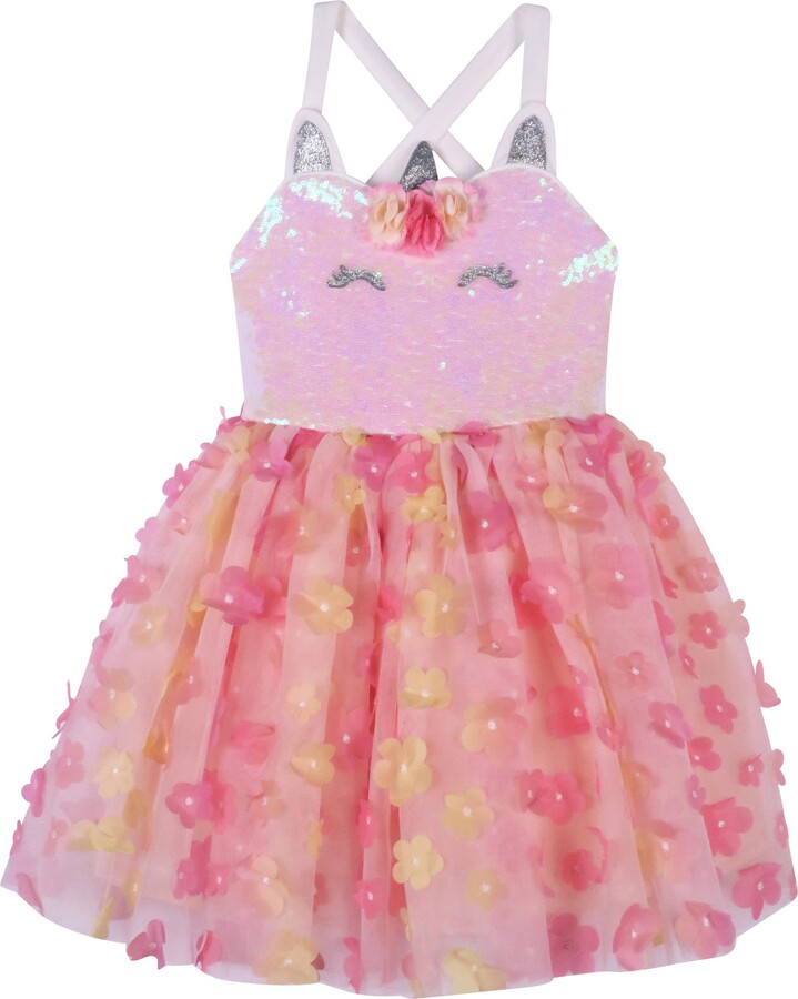 Zunie Kids' Unicorn Sequin Bodice Party Dress