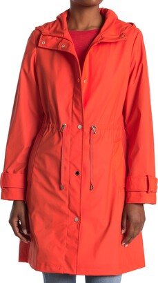 Kate Spade Hooded Matte Raincoat, Size 