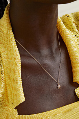 Sydney Evan Small Monstera Leaf 14-karat Gold Diamond Necklace - One size