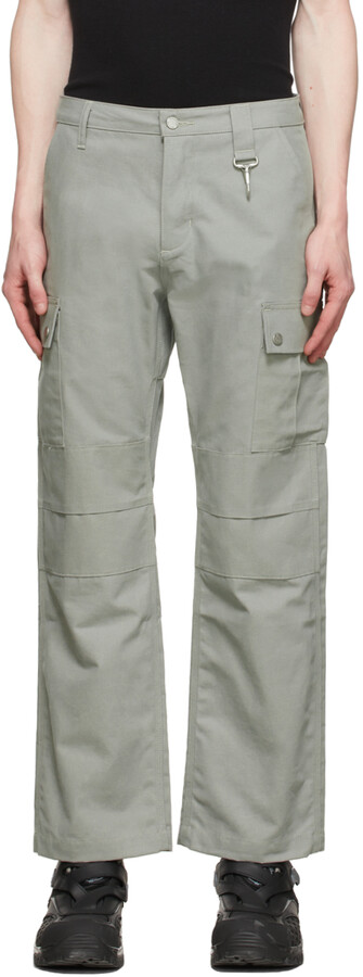 Abetteric Men Oversize Slant Pocket Middle Waist Trousers Cargo Pants 