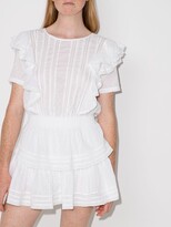 Thumbnail for your product : LoveShackFancy Natasha Ruffle Sleeve Mini Dress