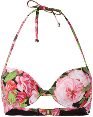 Dolce & Gabbana rose print underwired bikini top - women - Polyamide/Spandex/Elastane - 3