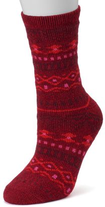 Cuddl Duds Women's Fairisle Cashmere Blend Crew Socks