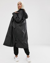 Thumbnail for your product : ASOS DESIGN maxi raincoat with animal borg lining
