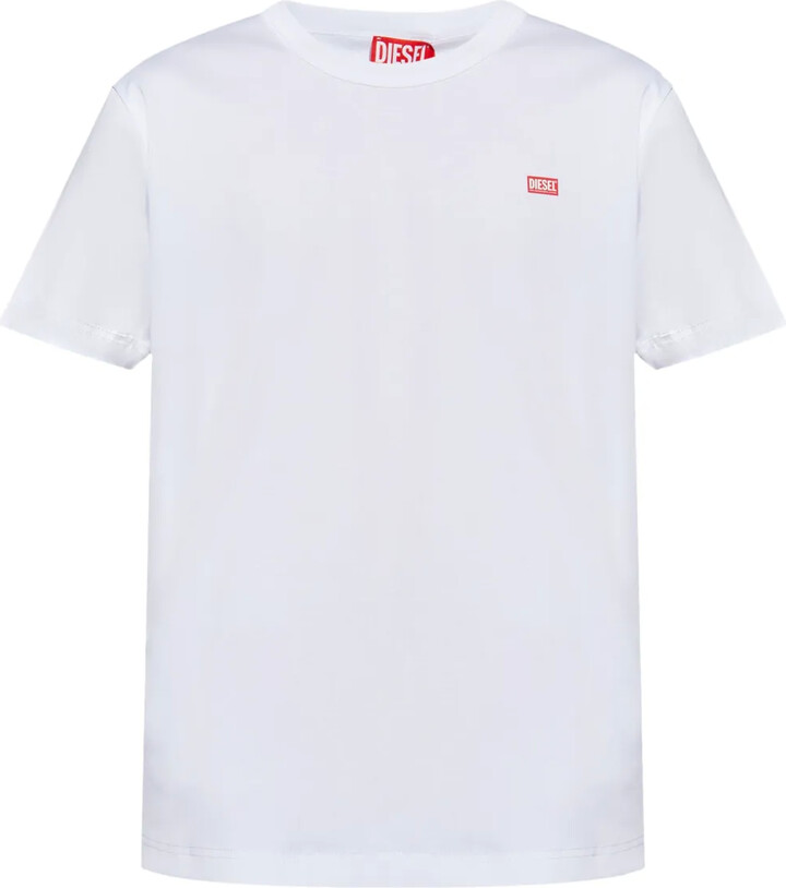 Diesel Logo Trompe L'oeil Cracked Print T-shirt - ShopStyle