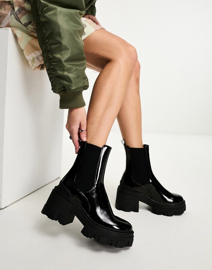 Black Chelsea Boots Women Mid Heel | ShopStyle