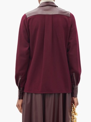 Roksanda Paden Faux-leather And Jersey Shirt - Burgundy