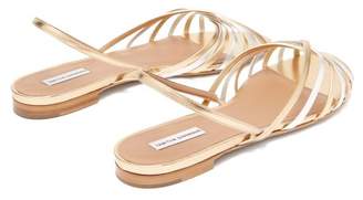 Tabitha Simmons Noel Metallic Leather Slingback Sandals - Womens - Silver Gold