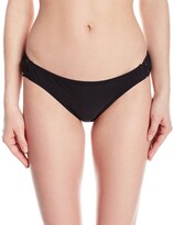 Thumbnail for your product : Jessica Simpson Women's Flower Power Crochet Solid Color Side Shirred Hipster Bikini Bottom