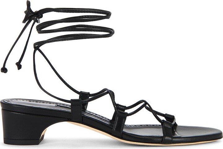 Manolo Blahnik Della San 30 Sandal in Black