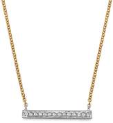 Thumbnail for your product : Sylvie Dana Rebecca Designs 14K White & Yellow Gold Rose Medium Bar Necklace with Diamonds