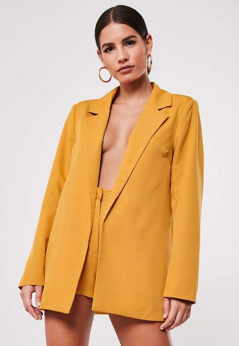 mustard boyfriend blazer