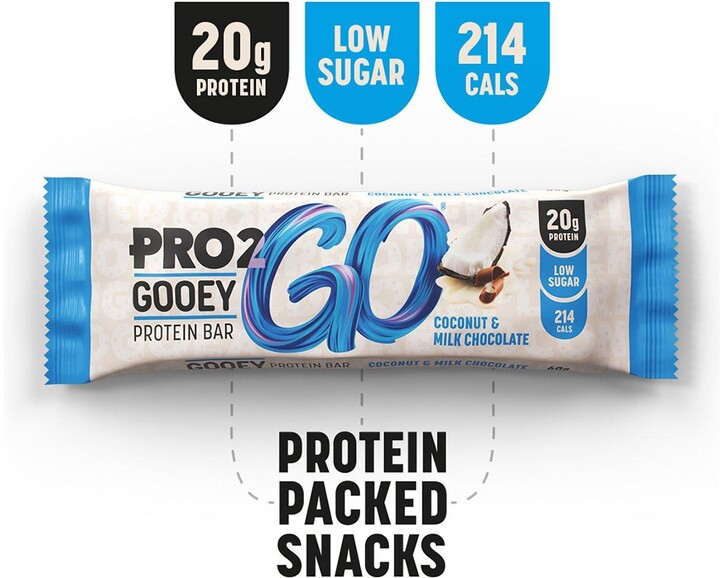 Pro 2go Gooey Protein Bar Coconut & Milk Choc 60g X 12 ShopStyle