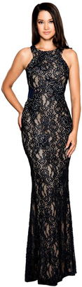 Cachet 58250Z Black Embellished Lace Long Dress