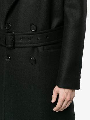 Saint Laurent Black double breasted overcoat