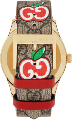 Gucci Gold & Brown Valentine's Day G-Timeless Watch