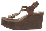 Thumbnail for your product : Pedro Garcia Leather T-Strap Sandals Brown