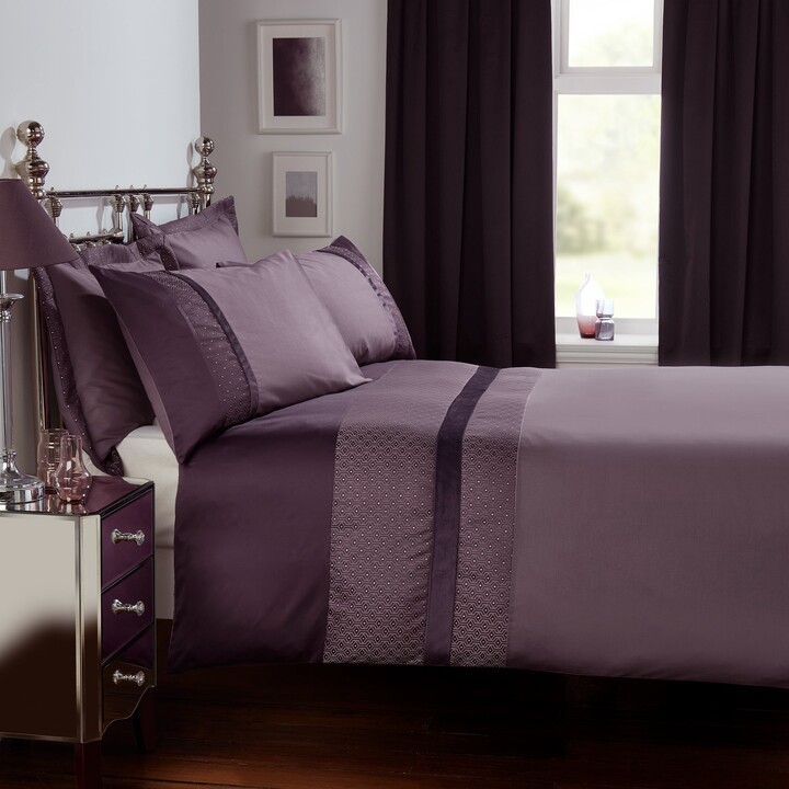 Dunelm Julianna Purple Duvet Cover and Pillowcase Set Purple ShopStyle