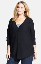 Thumbnail for your product : Eileen Fisher Merino V-Neck Cardigan (Plus Size)