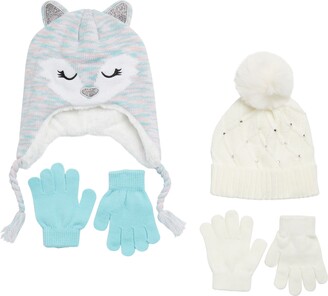 Capelli New York Kids' Fox Beanie, Earmuffs & Gloves Set