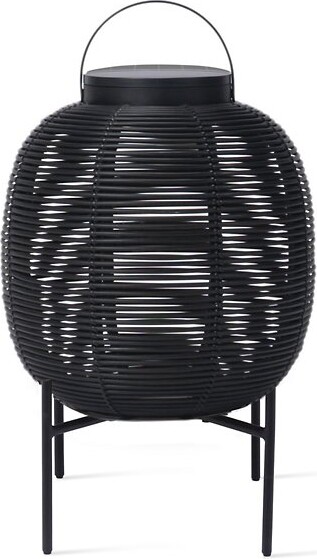 Vincent Sheppard Tika Outdoor LED Lantern with Steel Base in Black, Size: Small