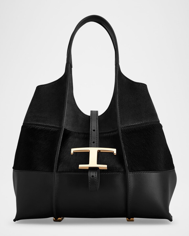 Tod's Leather & Calf Hair Shopper Tote Bag