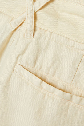 Alex Mill Avery Belted Pleated Linen Shorts - Off-white