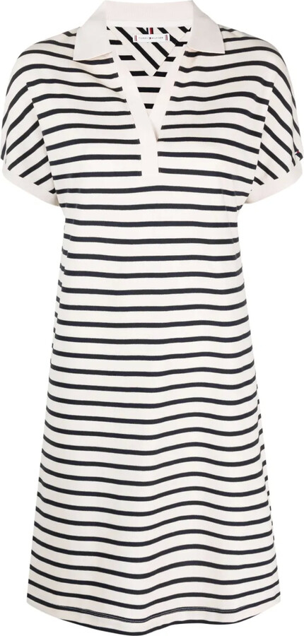 Tommy Hilfiger Logo-Embroidered Striped Dress