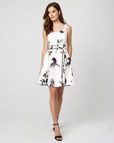 Thumbnail for your product : Le Château Floral Print Cotton Sateen Fit & Flare Dress