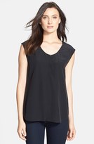 Thumbnail for your product : Eileen Fisher U-Neck Long Silk Shirt