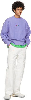 MSGM Purple Terry Micro Logo Sweatshirt