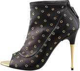 Thumbnail for your product : Tom Ford Peep-Toe Leather Eyelet Bootie